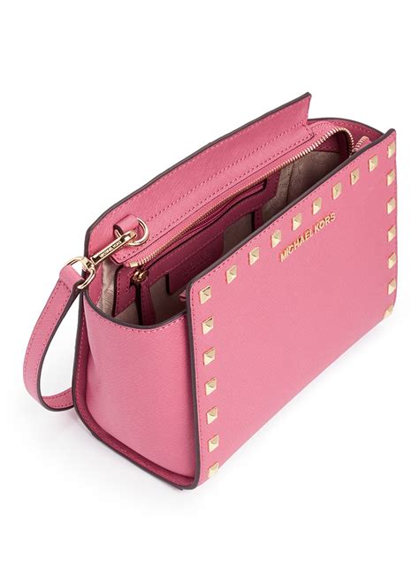 studded pink michael kors purse|michael kors shoulder tote bag.